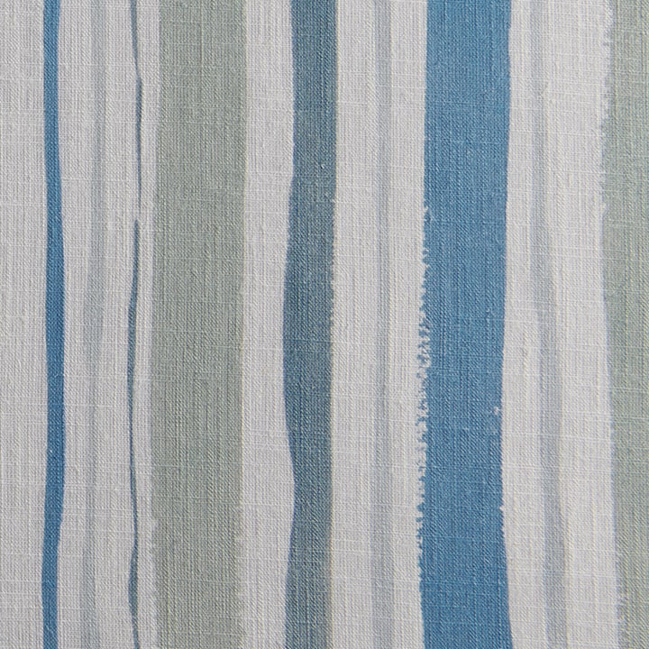 Design Studio Drapery Fabric: Garden Stripe   Color: Green/Blue